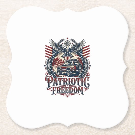 Patriottische Woestijn Weg Verkenner Kartonnen Onderzetters (Voorkant)