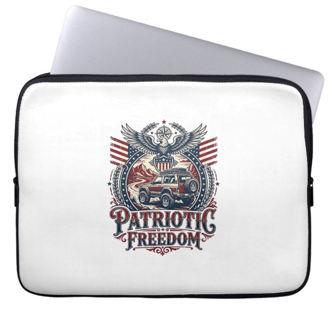 Patriottische Woestijn Weg Verkenner Laptop Sleeve (Voorkant)