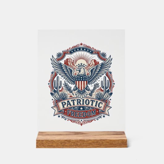 Patriottische Woestijn Zuidwest trots vector grafi Acryl Bord (Voorkant)