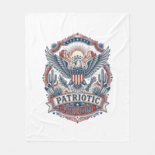 Patriottische Woestijn Zuidwest trots vector grafi Fleece Deken (Voorkant)