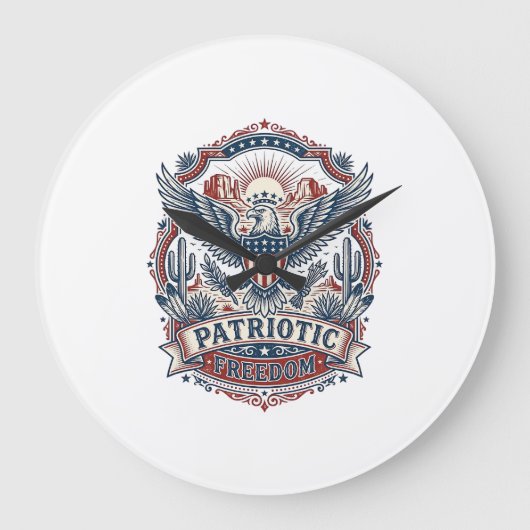 Patriottische Woestijn Zuidwest trots vector grafi Grote Klok (Voorkant)