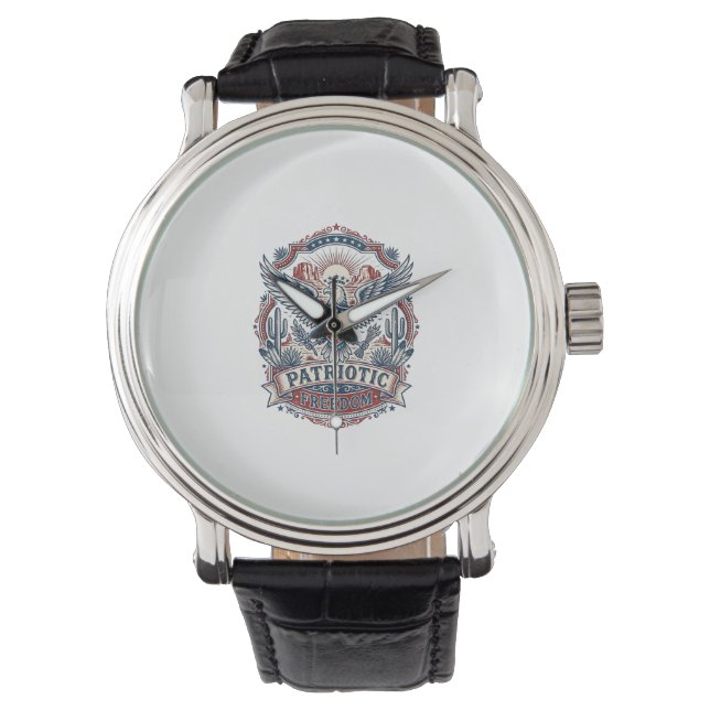 Patriottische woestijn zuidwesten trots vector gra horloge (Voorkant)