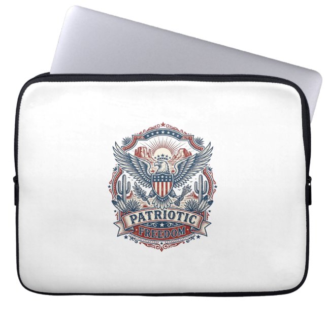 Patriottische woestijn zuidwesten trots vector gra laptop sleeve (Voorkant)