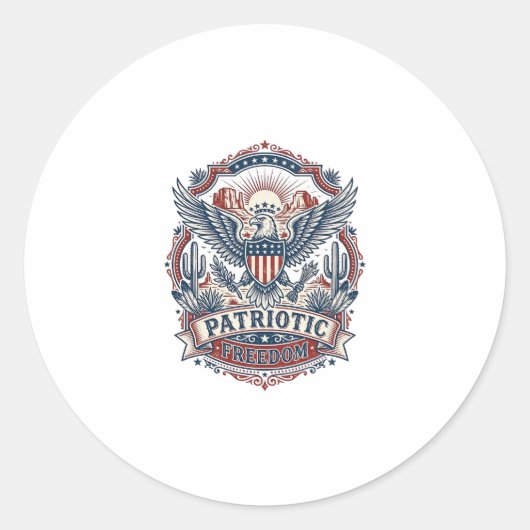 Patriottische woestijn zuidwesten trots vector gra ronde sticker (Voorkant)