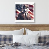 Patriottische Wolf Canvas Afdruk (Insitu (Slaapkamer))