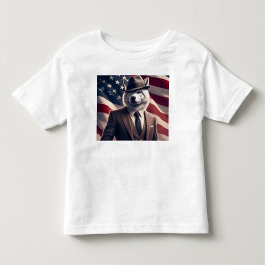 Patriottische Wolf Kinder Shirts (Voorkant)