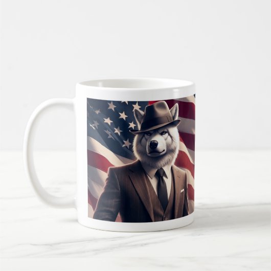 Patriottische Wolf Koffiemok (Links)