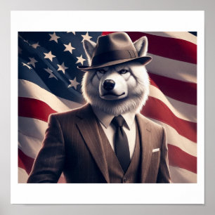 Patriottische Wolf Poster