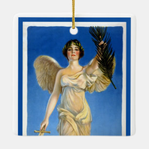 Patriottische Woman Angel, koopt oorlogsobligatie Keramisch Ornament
