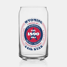 Patriottische Wyoming Typografie Drinkware Set Blikvorm Glas