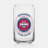 Patriottische Wyoming Typografie Drinkware Set Blikvorm Glas (Achterkant)