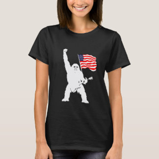 Patriottische Yeti Silhouet Met Gitaar T-shirt