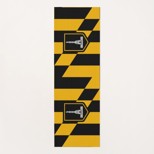 Patriottische Yoga Matten met vlag van Baltimore,  (Voorkant)