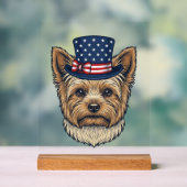Patriottische Yorkshire Terrier Antiek Acryl Bord (Neutraal)