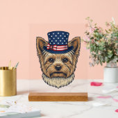 Patriottische Yorkshire Terrier Antiek Acryl Bord (Huwelijk)
