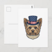 Patriottische Yorkshire Terrier Antiek Briefkaart (Voorkant / Achterkant)