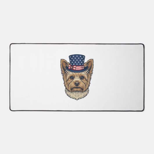 Patriottische Yorkshire Terrier Antiek Bureaumat (Voorkant)