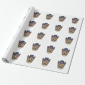 Patriottische Yorkshire Terrier Antiek Cadeaupapier (Uitgerold)
