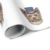 Patriottische Yorkshire Terrier Antiek Cadeaupapier (Rol Hoek)