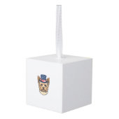 Patriottische Yorkshire Terrier Antiek Decoratie (Achter hoekig)