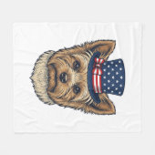 Patriottische Yorkshire Terrier Antiek Fleece Deken (Voorkant (Horizontaal))