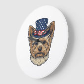 Patriottische Yorkshire Terrier Antiek Grote Klok (Hoek)