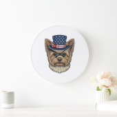 Patriottische Yorkshire Terrier Antiek Grote Klok (Huis)