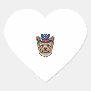 Patriottische Yorkshire Terrier Antiek Hart Sticker