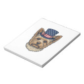 Patriottische Yorkshire Terrier Antiek Notitieblok (Linkerzijde)