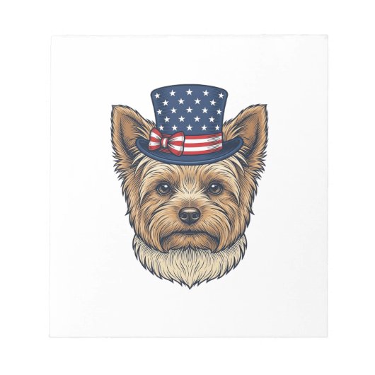 Patriottische Yorkshire Terrier Antiek Notitieblok (Voorkant)