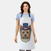 Patriottische Yorkshire Terrier Antiek Schort (Gedragen)