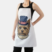 Patriottische Yorkshire Terrier Antiek Schort (Insitu)