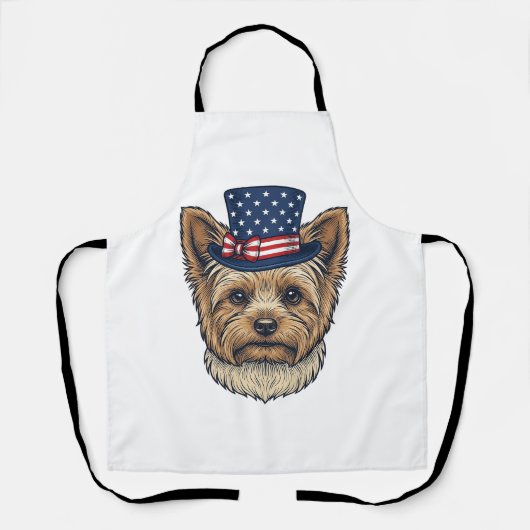 Patriottische Yorkshire Terrier Antiek Schort (Voorkant)