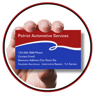 Patriottische Zakelijke Kaarten Automotive Service Contactkaartje