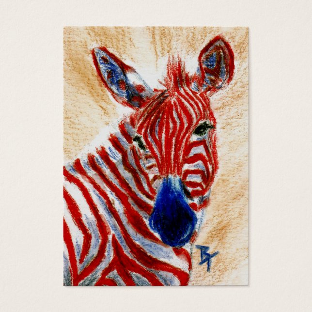 Patriottische Zebra ArtCard Visitekaartjes (Voorkant)