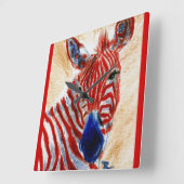 Patriottische Zebra wandklok (Hoek)