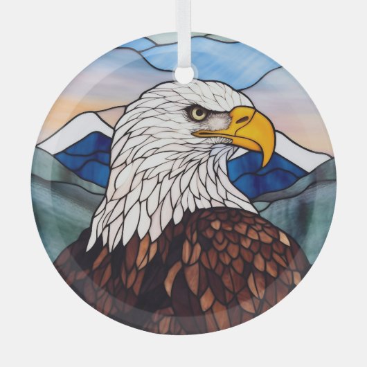 Patriottische zeearend bevlekt glas ornament (Voorkant)