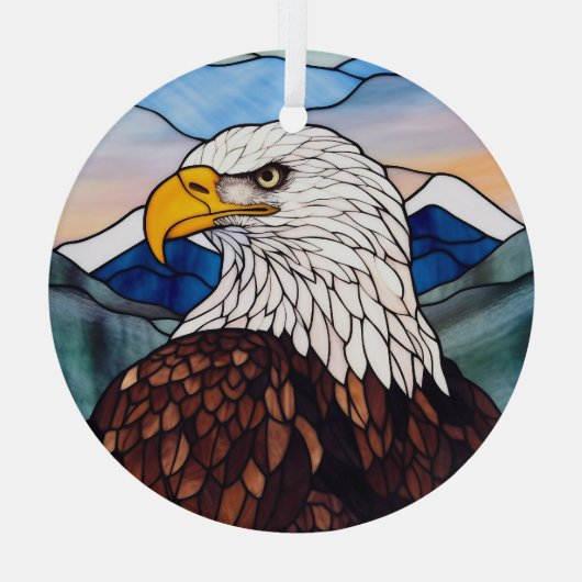 Patriottische zeearend bevlekt glas ornament (Achterkant)