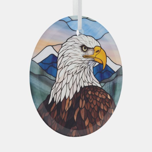 Patriottische zeearend bevlekt glas ornament (Voorkant Rechts)