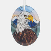 Patriottische zeearend bevlekt glas ornament (Voorkant links)