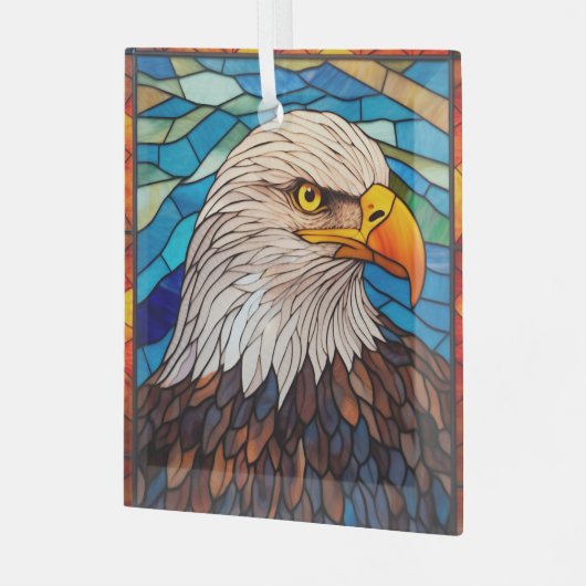 Patriottische zeearend bevlekt glas ornament (Voorkant links)