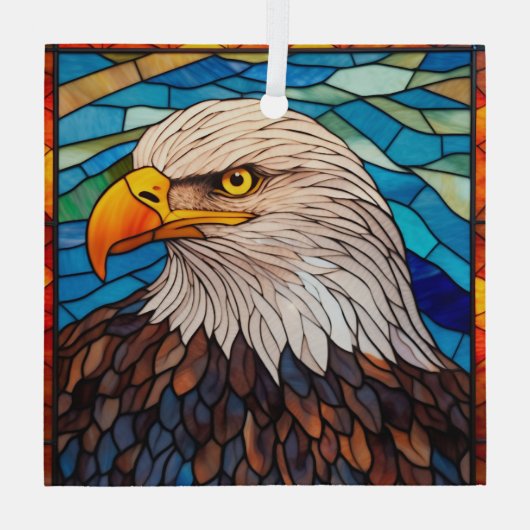 Patriottische zeearend bevlekt glas ornament (Achterkant)