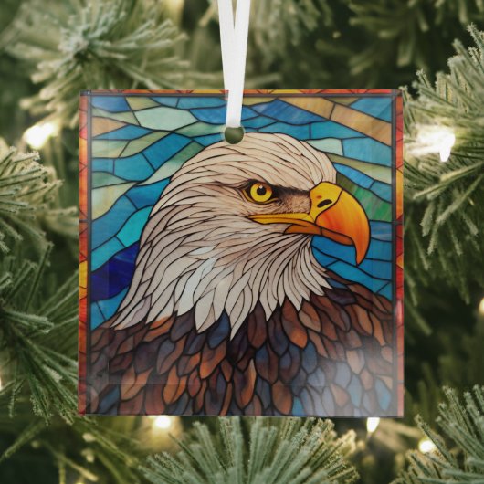 Patriottische zeearend bevlekt glas ornament (Insitu)