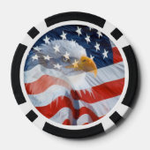 Patriottische zeearend boven de Amerikaanse vlag Pokerchips (Achterkant)