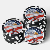 Patriottische zeearend boven de Amerikaanse vlag Pokerchips (Opstapeling)