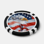 Patriottische zeearend boven de Amerikaanse vlag Pokerchips (Enkel)