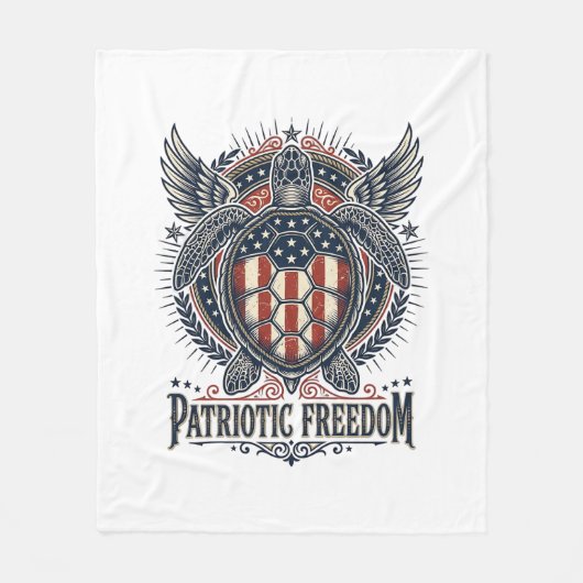 Patriottische Zeeschildpad Fleece Deken (Voorkant)