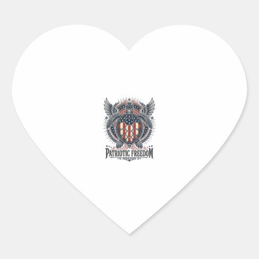 Patriottische Zeeschildpad Hart Sticker (Voorkant)