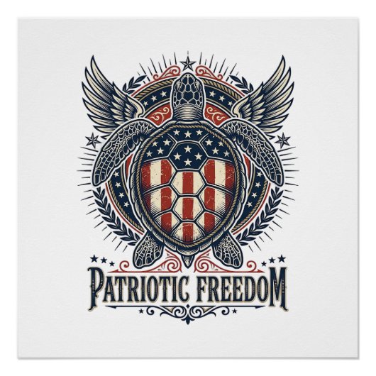 Patriottische zeeschildpad perfect poster (Voorkant)