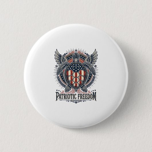 Patriottische Zeeschildpad Ronde Button 5,7 Cm (Voorkant)